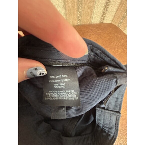 Tommy Hilfiger Logo Men’s OSFM Hat Baseball Cap Navy Blue Adjustable Hook Loop - Picture 7 of 9